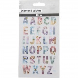 Diamant-Sticker, Alphabet, Blatt 10x16 cm, 1 Bl.