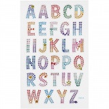 Diamant-Sticker, Alphabet, Blatt 10x16 cm, 1 Bl.