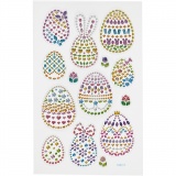 Diamant-Sticker, Ostereier, Blatt 10x16 cm, 1 Bl.