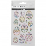 Diamant-Sticker, Ostereier, Blatt 10x16 cm, 1 Bl.