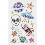 Diamant-Sticker, Im All, Blatt 10x16 cm, 1 Bl.