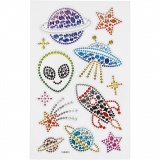 Diamant-Sticker, Im All, Blatt 10x16 cm, 1 Bl.