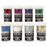 Glitter, Sortierte Farben, 8x20 g/ 1 Pck