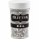 Glitter, Größe 1-3 mm, Silber, 30 g/ 1 Dose