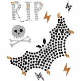 Strassstein-Sticker, RIP und Fledermaus, Blatt 14x17 cm, 1 Bl.