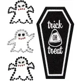Strassstein-Sticker, Geister und Sarg, Blatt 14x17 cm, 1 Bl.