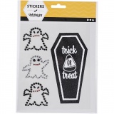 Strassstein-Sticker, Geister und Sarg, Blatt 14x17 cm, 1 Bl.
