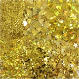 Glitter-/Pailletten-Sortiment, Gold, 6x5 g/ 1 Pck
