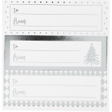Notiz-Sticker, Blatt 9x14 cm, Größe 42x39+84x29 mm, Silber, Weiß, 4 Bl./ 1 Pck