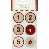 Sticker Kalenderzahlen, D 4 cm, Blatt 9x14 cm, 4 Bl. sort./ 1 Pck