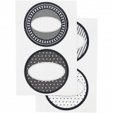 Sticker, D 4 cm, Blatt 9x14 cm, 4 Bl. sort./ 1 Pck
