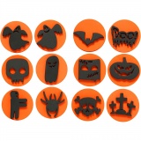 Moosgummi-Stempel, Halloween, D 7,5 cm, Dicke 2,5 cm, 6 Stk/ 1 Pck