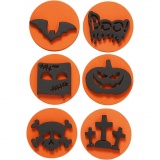 Moosgummi-Stempel, Halloween, D 7,5 cm, Dicke 2,5 cm, 6 Stk/ 1 Pck