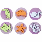 Moosgummi-Stempel, Zoo, D 7,5 cm, Dicke 2,5 cm, 6 Stk/ 1 Pck