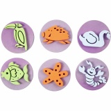 Moosgummi-Stempel, Zoo, D 7,5 cm, Dicke 2,5 cm, 6 Stk/ 1 Pck