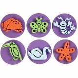 Moosgummi-Stempel, Zoo, D 7,5 cm, Dicke 2,5 cm, 6 Stk/ 1 Pck