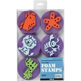 Moosgummi-Stempel, Zoo, D 7,5 cm, Dicke 2,5 cm, 6 Stk/ 1 Pck