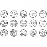 Deco Art-Stempel, Smiley, H 26 mm, D 20 mm, 15 Stk/ 1 Pck