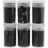Glitter-/Pailletten-Sortiment, Schwarz, 6x5 g/ 1 Pck