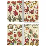 3D-Découpage-Motive, Nikolaus und Weihnachtssterne, Blatt 21x30 cm, 4 Bl./ 1 Pck