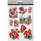 3D-Découpage-Motive, Blumen und Schmetterlinge, Blatt 21x30 cm, 4 Bl./ 1 Pck