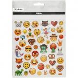 Sticker, Emojis, Blatt 15x16,5 cm, 1 Bl.