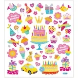 Sticker, Geburtstag, Blatt 15x16,5 cm, ca. 49 Stk, 1 Bl.