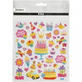 Sticker, Geburtstag, Blatt 15x16,5 cm, 1 Bl.