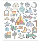 Sticker, Baby Boy, 15x16,5 cm, 1 Bl.