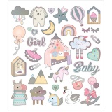 Sticker, Baby Girl, Blatt 15x16,5 cm, 1 Bl.
