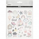 Sticker, Baby Girl, 15x16,5 cm, 1 Bl.