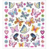 Sticker, Bunte Schmetterlinge, Blatt 15x16,5 cm, 1 Bl.