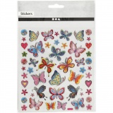 Sticker, Bunte Schmetterlinge, Blatt 15x16,5 cm, 1 Bl.