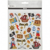 Sticker, Piraten, Blatt 15x16,5 cm, 1 Bl.
