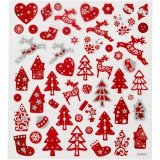 Sticker, Weihnachten in Rot und Weiß, Blatt 15x16,5 cm, 1 Bl.