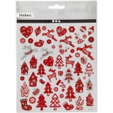 Sticker, Weihnachten in Rot und Weiß, 15x16,5 cm, 1 Bl.