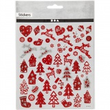Sticker, Weihnachten in Rot und Weiß, Blatt 15x16,5 cm, 1 Bl.