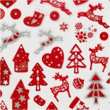 Sticker, Weihnachten in Rot und Weiß, Blatt 15x16,5 cm, 1 Bl.