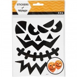 Sticker, Halloween - große Gesichter, Blatt 15x16,5 cm, 1 Bl.