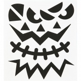 Sticker, Halloween - große Gesichter, Blatt 15x16,5 cm, 1 Bl.