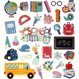 Sticker, Schule beginnt wieder, Blatt 15x16,5 cm, ca. 32 Stk, 1 Bl.
