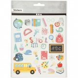 Sticker, Schule beginnt wieder, Blatt 15x16,5 cm, ca. 32 Stk, 1 Bl.