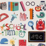 Sticker, Schule beginnt wieder, Blatt 15x16,5 cm, ca. 32 Stk, 1 Bl.