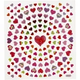 Sticker, Kleine Herzen, Blatt 15x16,5 cm, ca. 108 Stk, 1 Bl.