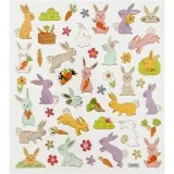 Sticker, Osterhase, Blatt 15x16,5 cm, ca. 50 Stk, 1 Bl.