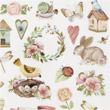 Sticker, Frühling und Ostern, Blatt 15x16,5 cm, ca. 34 Stk, 1 Bl.