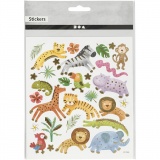 Sticker, Wilde Tiere, Blatt 15x16,5 cm, 1 Bl.