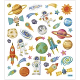 Sticker, Weltraum, Blatt 15x16,5 cm, 1 Bl.