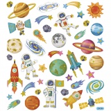 Sticker, Weltraum, Blatt 15x16,5 cm, 1 Bl.