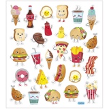 Sticker, Fast Food, 15x16,5 cm, 1 Bl.